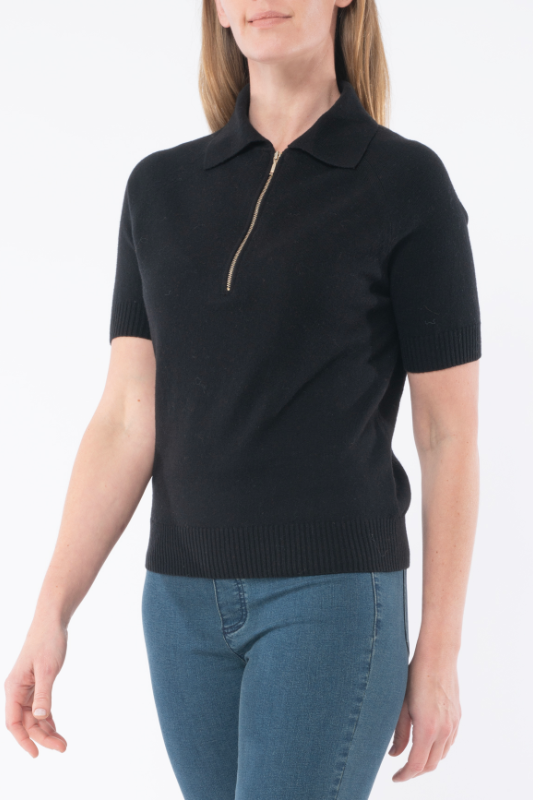 Jump Short Sleeve Zip Neck Polo