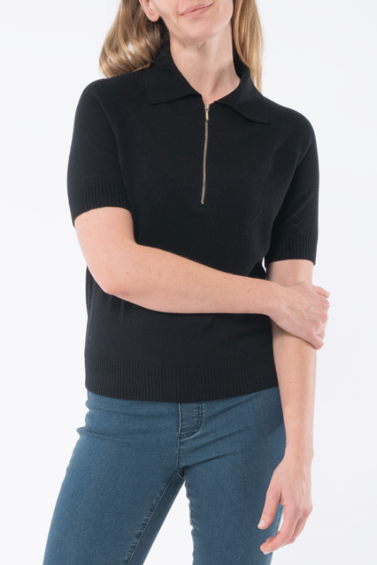 Jump Short Sleeve Zip Neck Polo