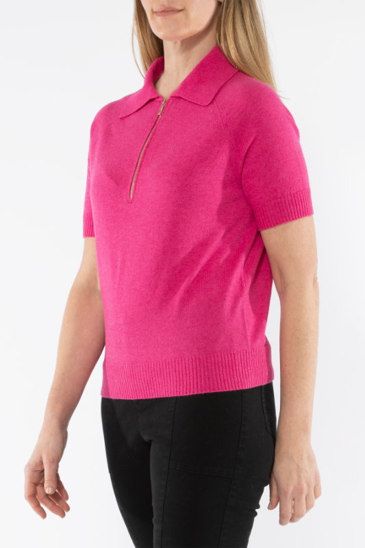 Jump Short Sleeve Zip Neck Polo