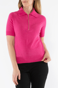 Jump Short Sleeve Zip Neck Polo