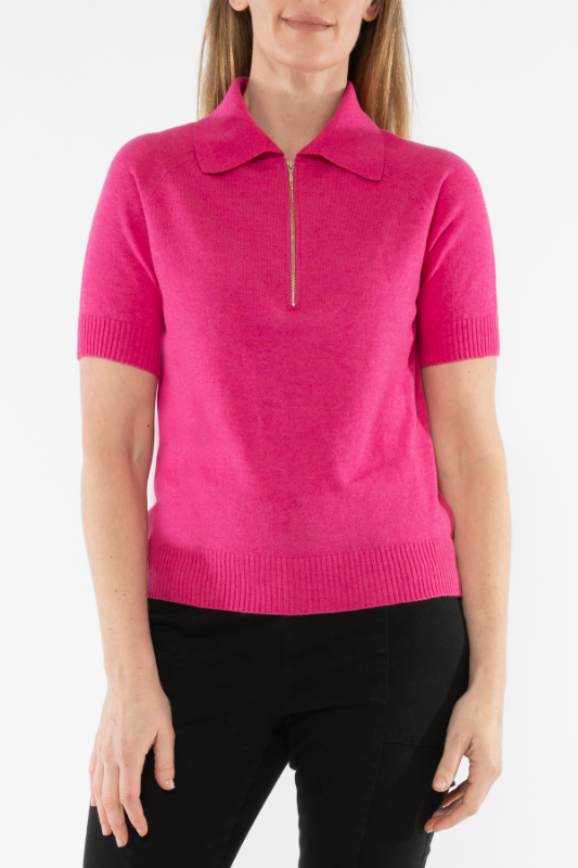 Jump Short Sleeve Zip Neck Polo
