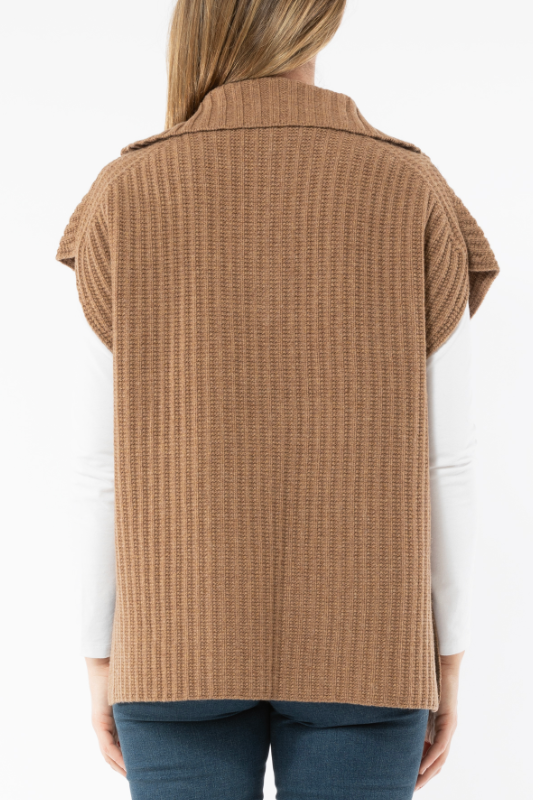 Jump Zip Neck Poncho Vest