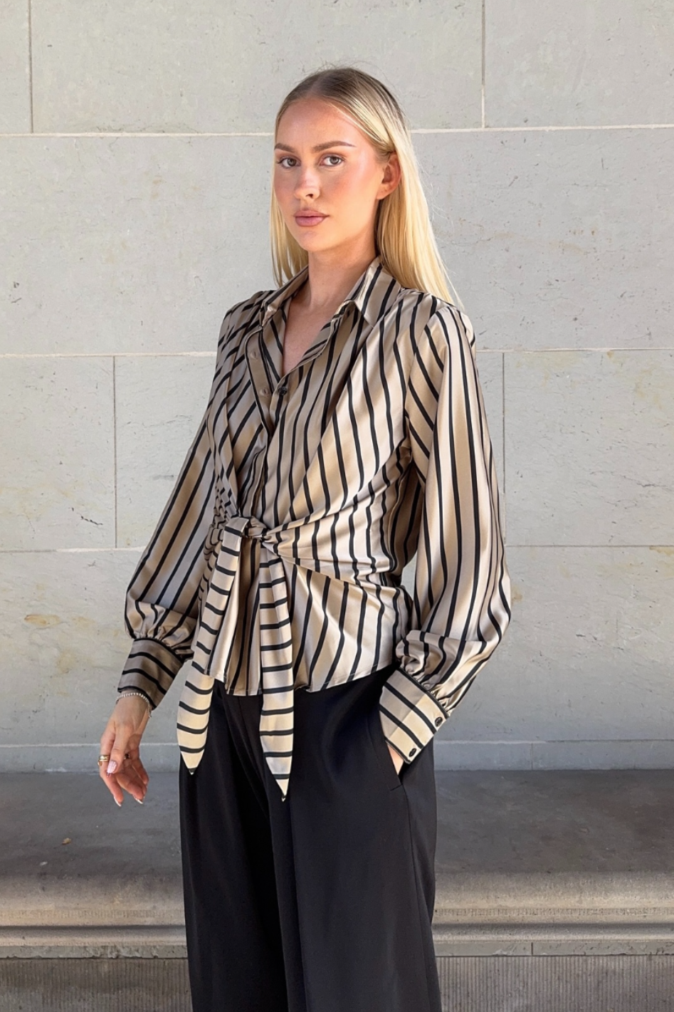 Karmamia Copenhagen Lee Shirt | Tan Stripe | 2245