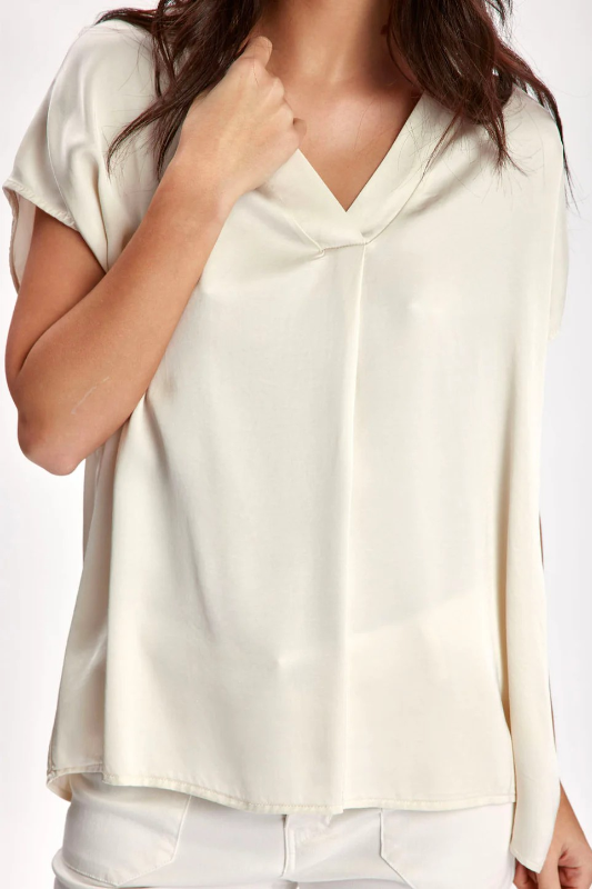 Lauren Vidal Loose Ticky Top in Ecru
