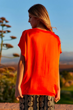 Load image into Gallery viewer, Lauren Vidal Loose Ticky Top in Orange
