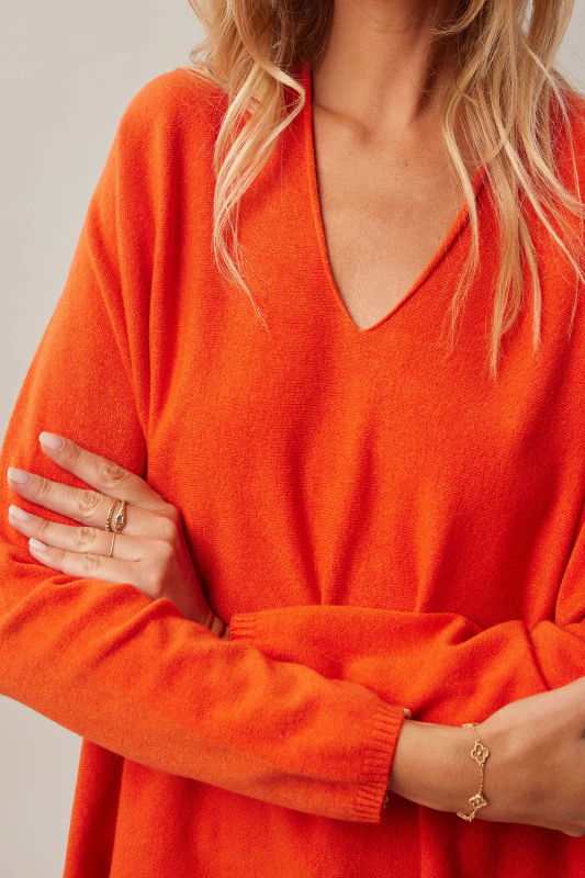 Lauren Vidal Oversized Sweater Orange