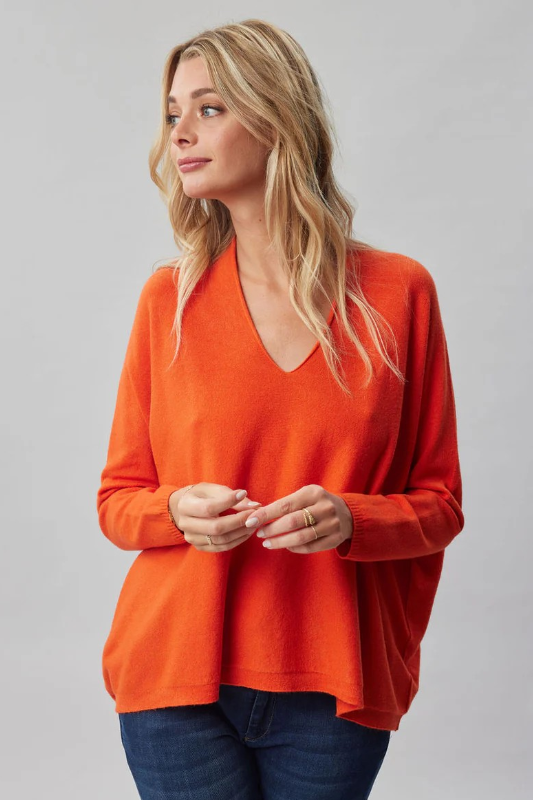 Lauren Vidal Oversized Sweater in Orange