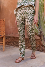 Load image into Gallery viewer, Lauren Vidal Polka Print Straight Trousers in Cactus
