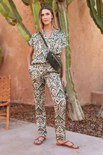 Load image into Gallery viewer, Lauren Vidal Polka Print Straight Trousers in Cactus
