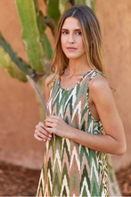 Load image into Gallery viewer, Lauren Vidal Riza Print Dress in Cactus
