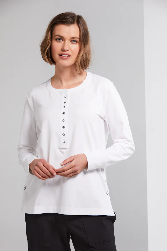 Lania The Label Snap Top in White