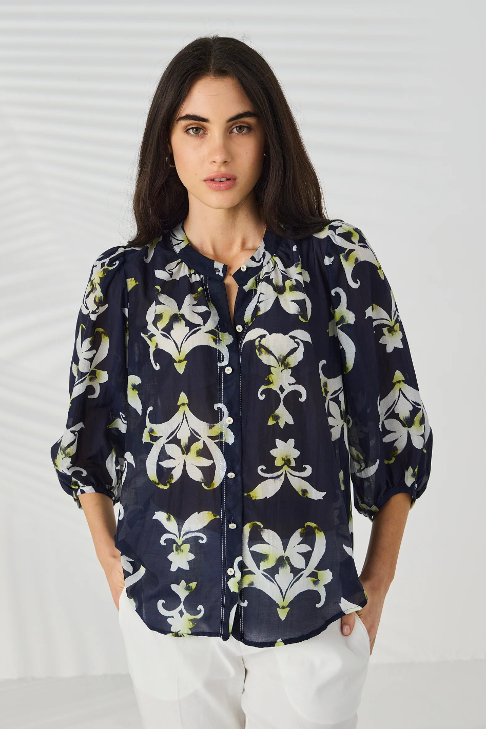 Lania the Label Montage Shirt in Indigo