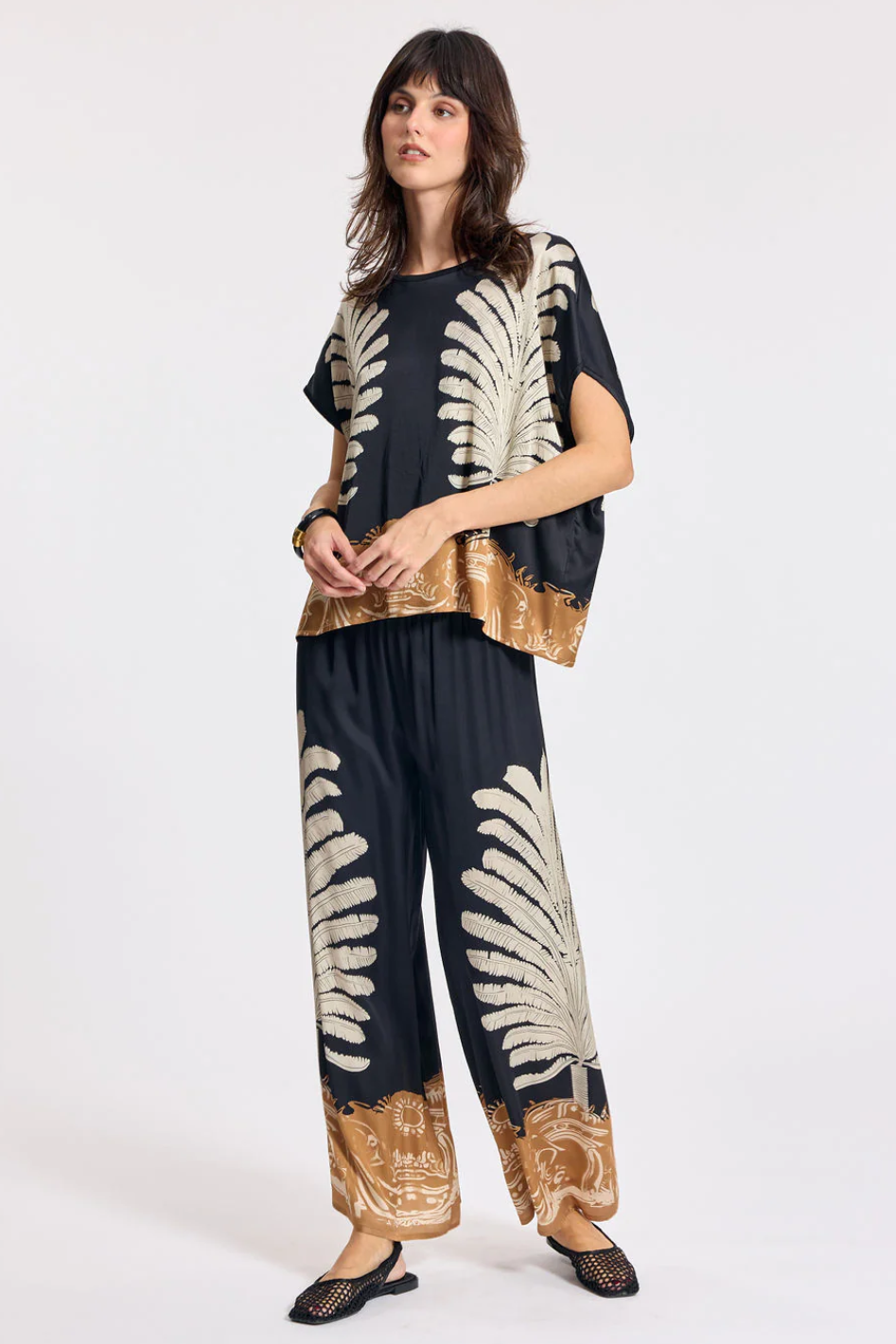 Lauren Vidal Cara Tie Top and Tara Printed Pants