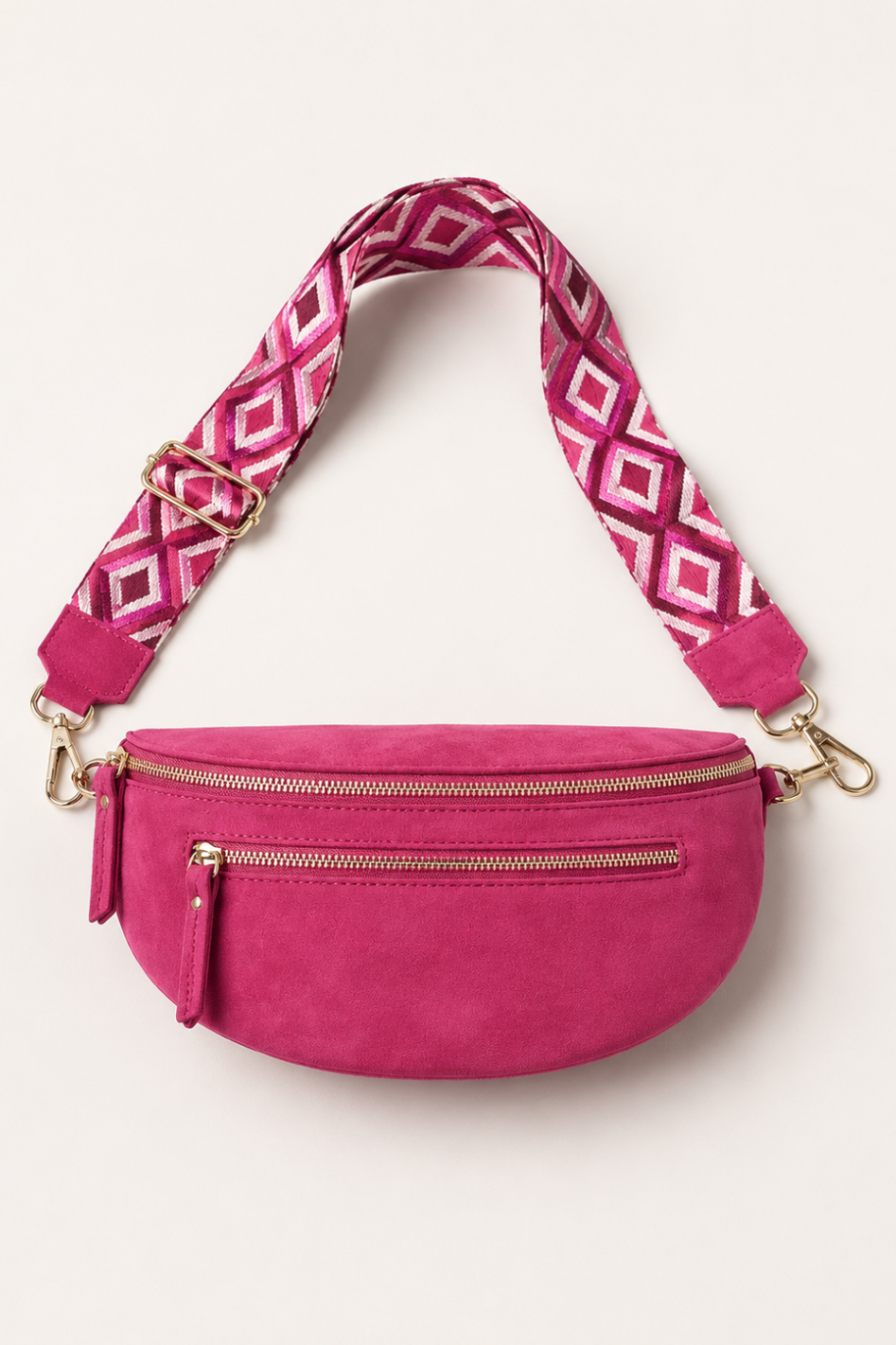 Lauren Vidal Elda Double Zip Bag in Rose
