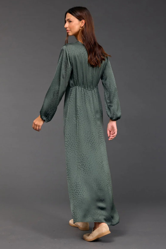 Lauren Vidal Eliza Jacquard Viscose Dress | Green