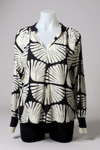 Lauren Vidal Flor Blouse | Noir/Ecru
