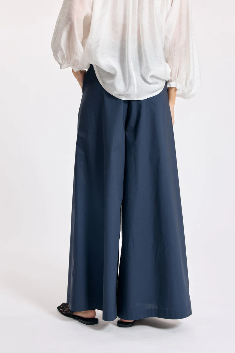 Lauren Vidal Lora Poplin Pant in Marine