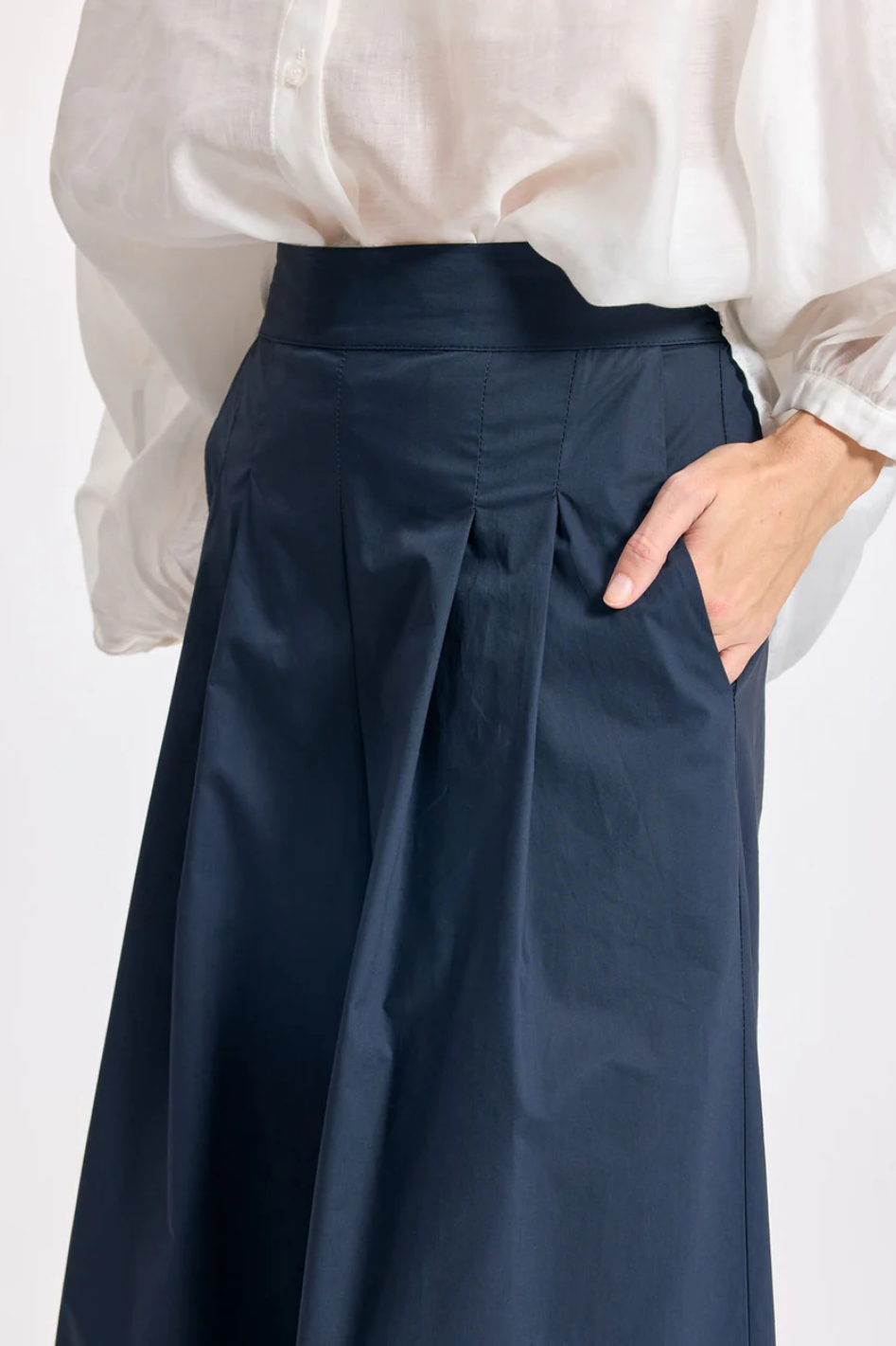 Lauren Vidal Lora Poplin Pant in Marine