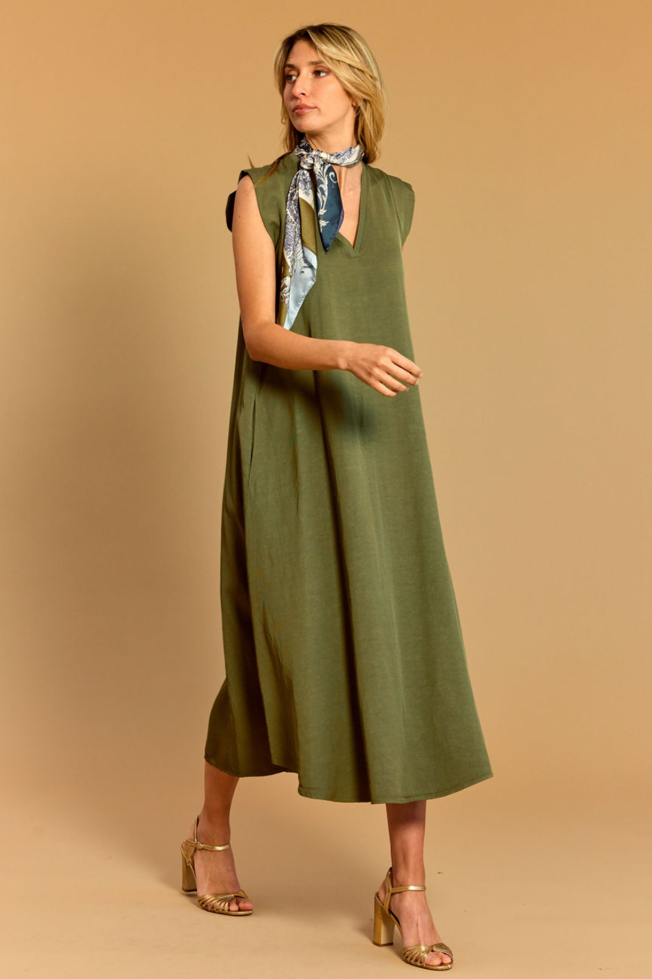 Lauren Vidal Luisa Midi Dress in Pistachio