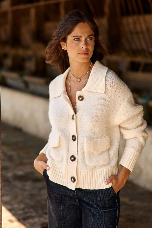 Lauren Vidal Manon Cream Buckle Vest | Cream