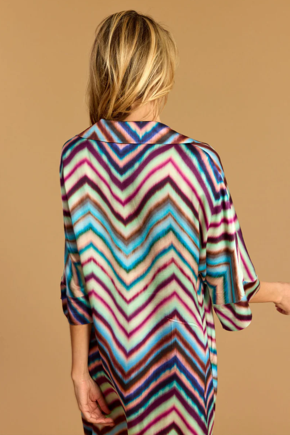 Lauren Vidal Silma Zig Zag Midi Dress