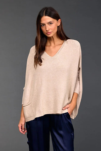 Lauren Vidal Clea V-Neck Poncho | Sable