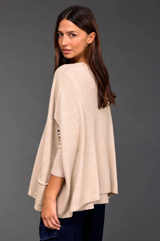 Lauren Vidal Clea V-Neck Poncho | Sable