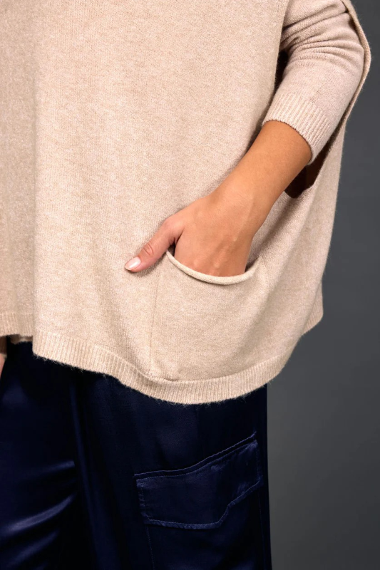 Lauren Vidal Clea V-Neck Poncho | Sable