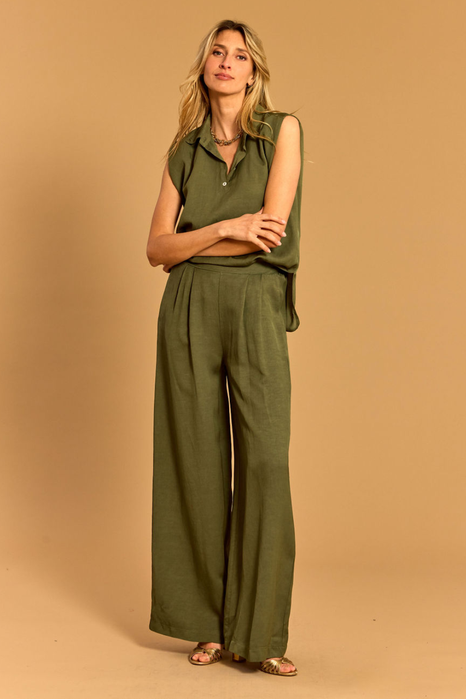 Lauren Vidal Wilma Fluid Pant in Pistachio