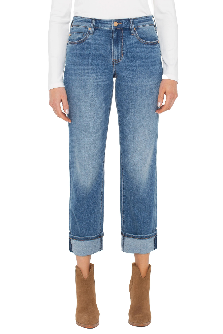Liverpool Marley Girlfriend Cuffed Jean in Campus Wash