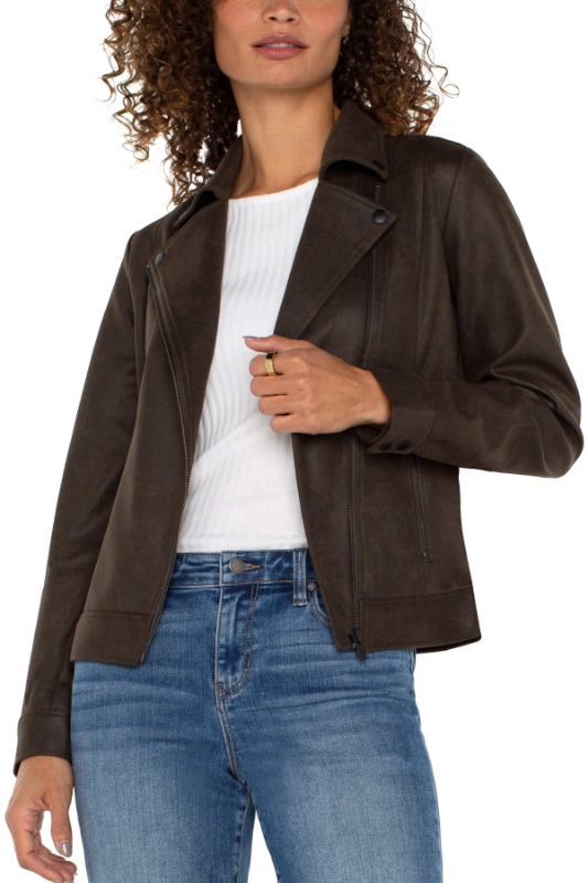 Liverpool LA Moto Jacket Faux Leather | Black Olive