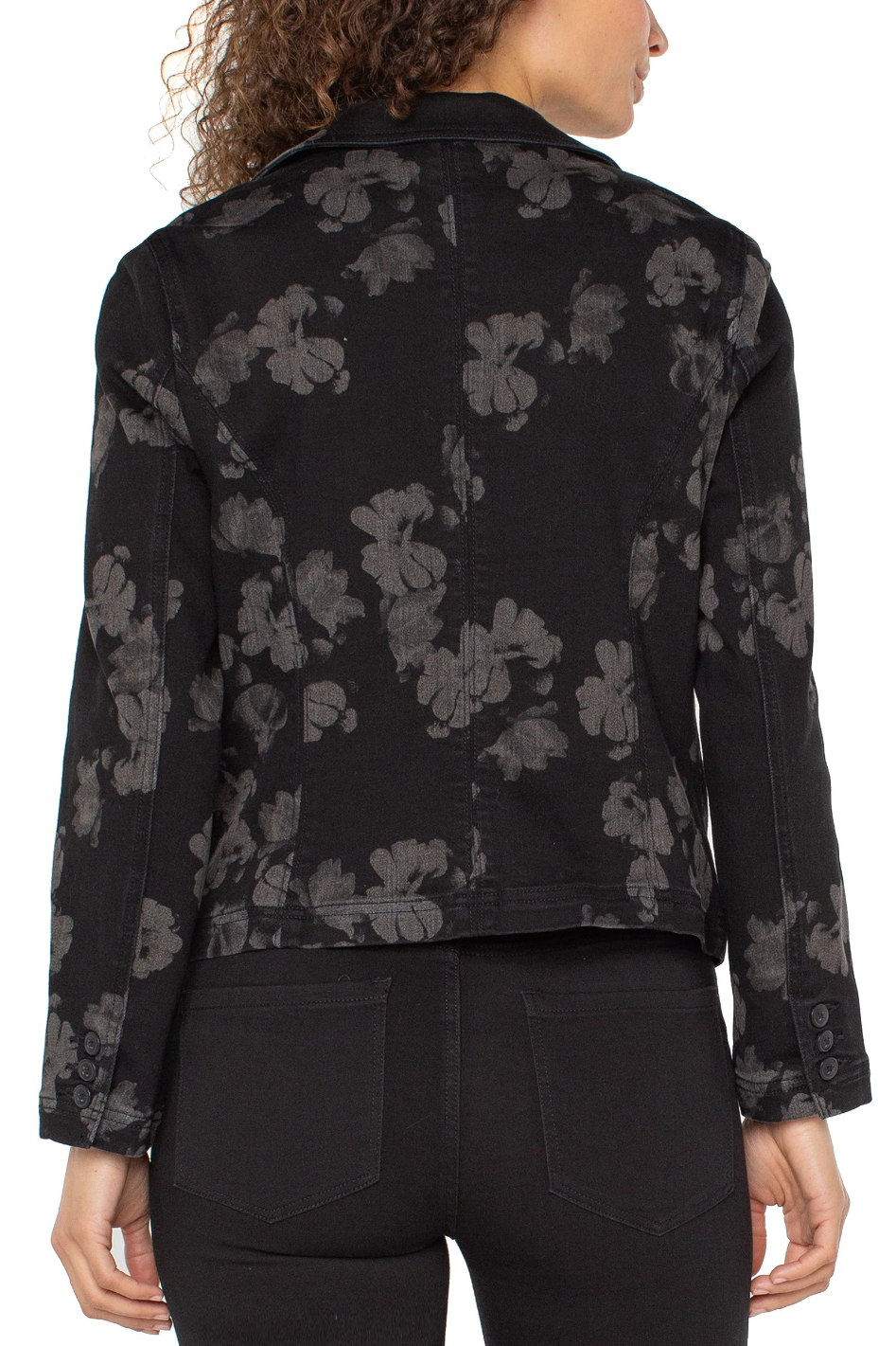 Liverpool Notch Collar One Button Blazer All Over Floral