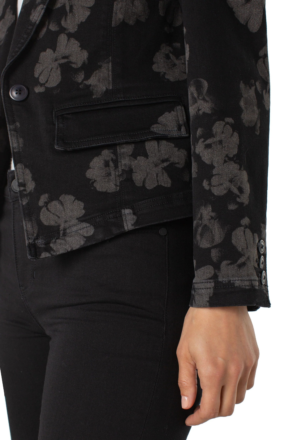 Liverpool Notch Collar One Button Blazer All Over Floral