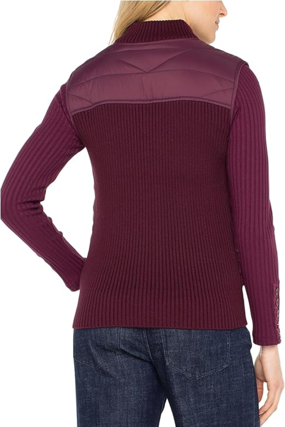 Liverpool Quilted Front Vest in Berry