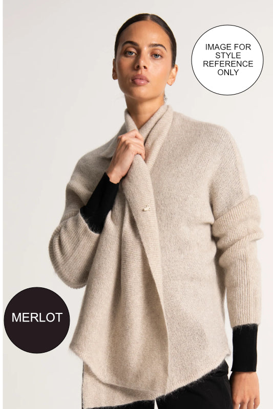 Lounge The Label Vienna Mohair Wool Cardigan | Merlot | 20075