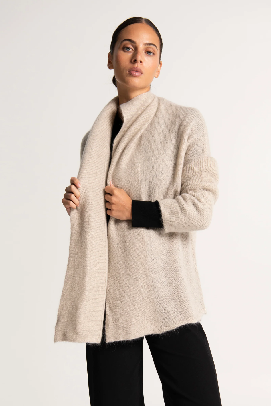 Lounge The Label Vienna Mohair Wool Cardigan | Merlot | 20075