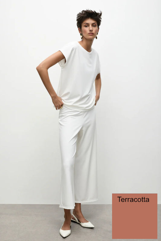 Mela Purdie Crop Palazzo Pant | Powder Knit | Terracotta