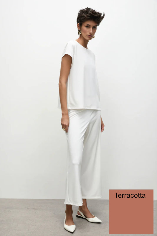 Mela Purdie Crop Palazzo Pant | Powder Knit | Terracotta