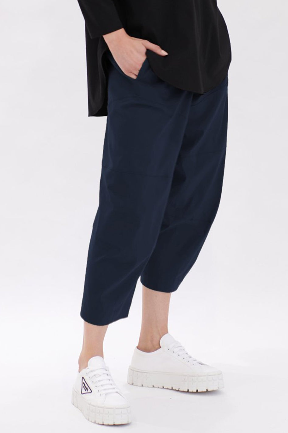 Mela Purdie Cropped Tuscan Pant in Microprene French Navy