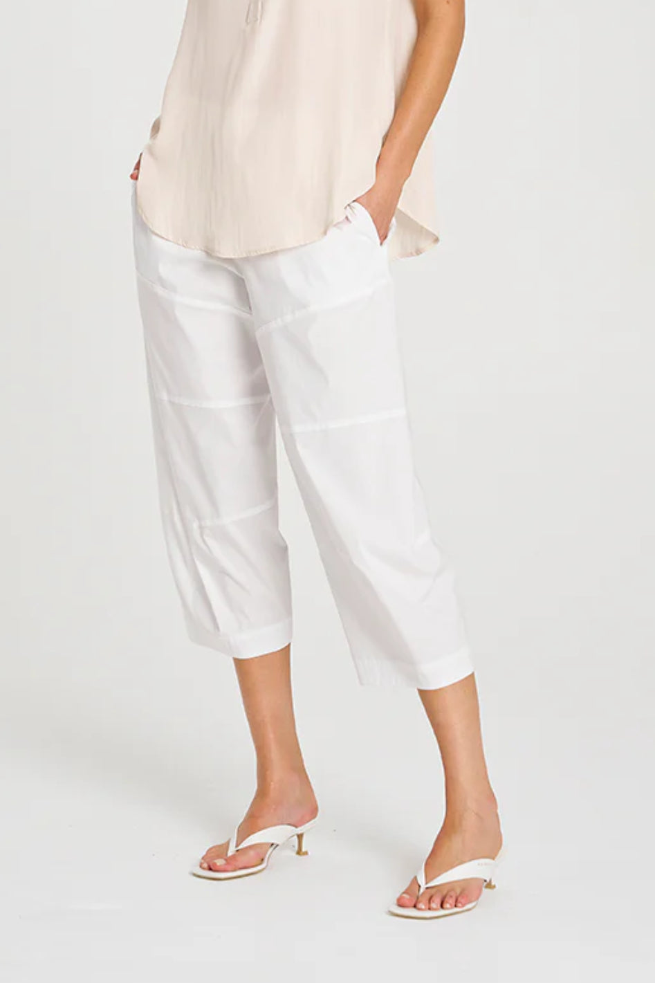 Mela Purdie Cropped Tuscan Pant | Microprene | White
