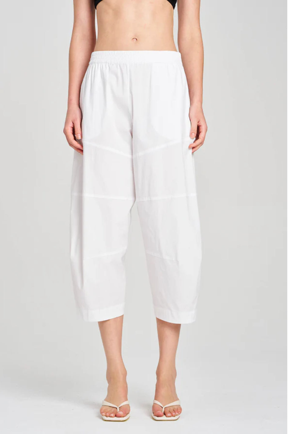 Mela Purdie Cropped Tuscan Pant in Microprene White