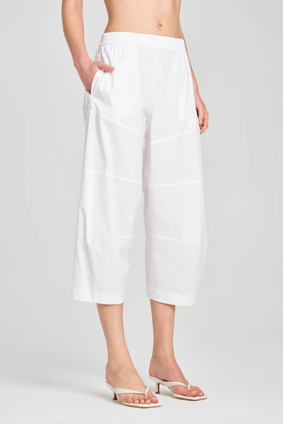 Mela Purdie Cropped Tuscan Pant in Microprene White