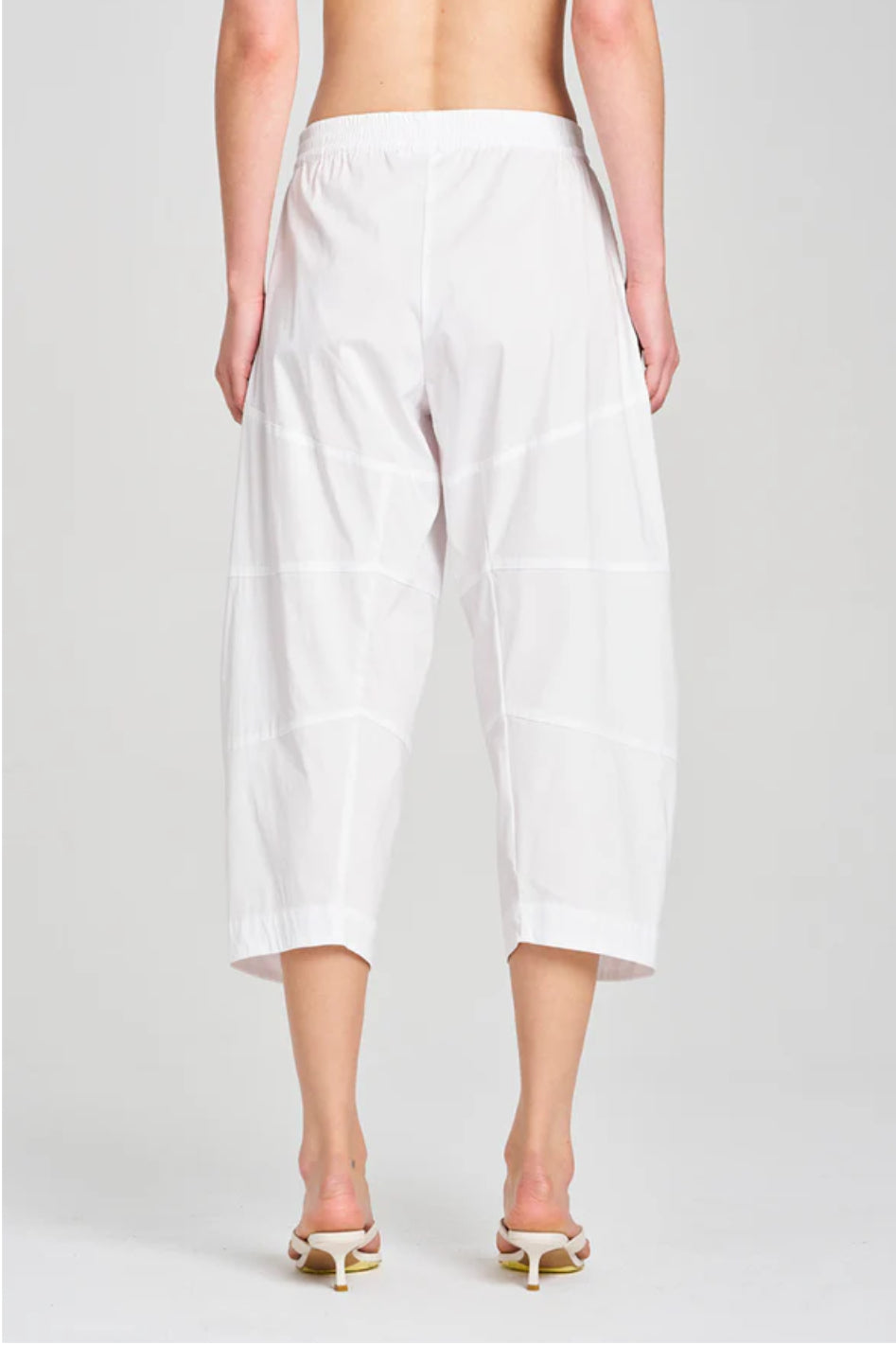 Mela Purdie Cropped Tuscan Pant in Microprene White