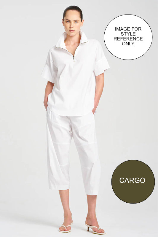 Mela Purdie Cropped Tuscan Pant in Microprene White