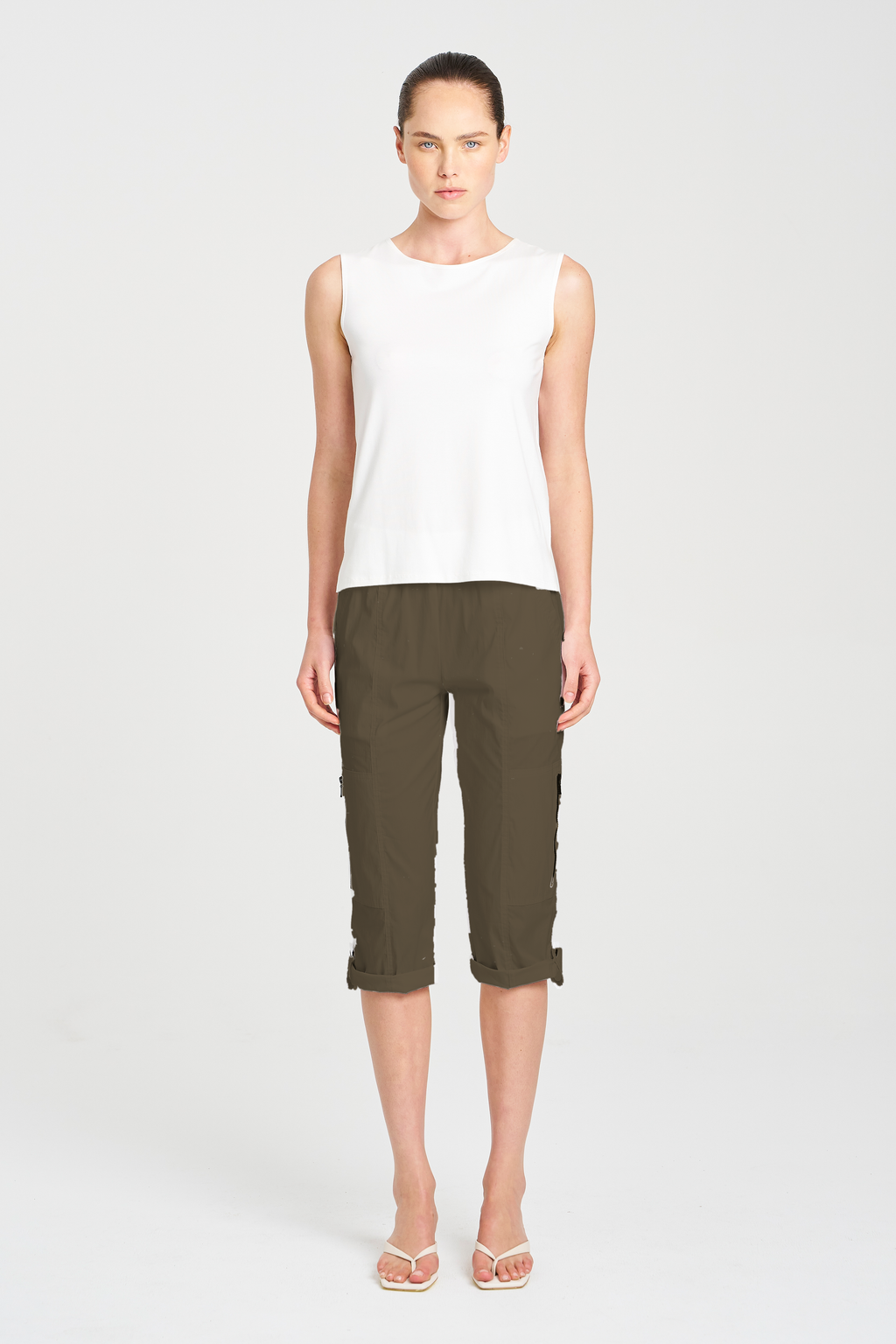 Mela Purdie Cropped Zip Cargo | Microprene | Hide