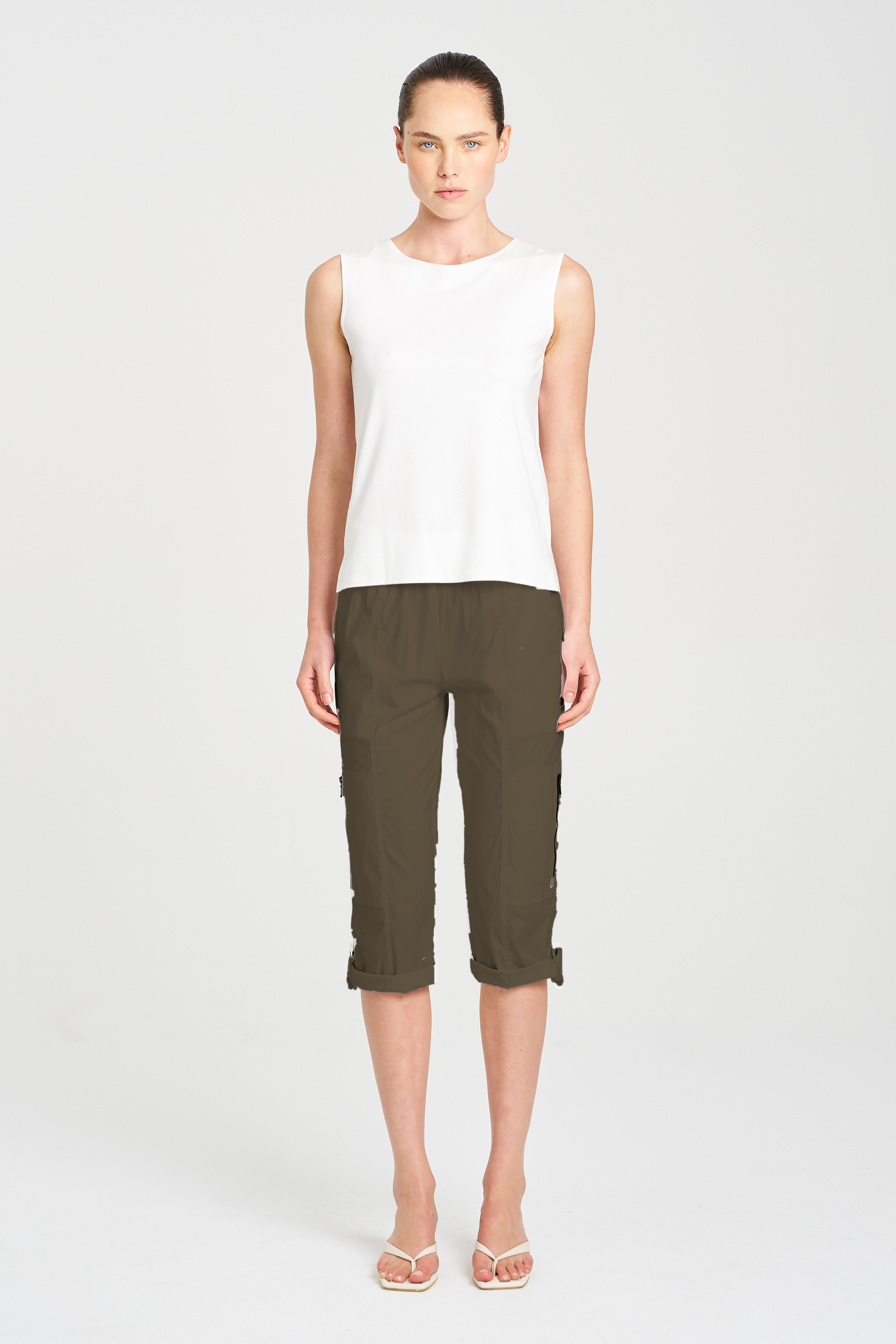 Mela Purdie Cropped Zip Cargo | Microprene | Hide