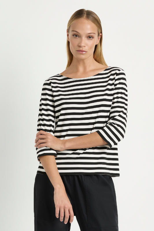 Mela Purdie Relaxed Boat Neck in Bevel Stripe Knit