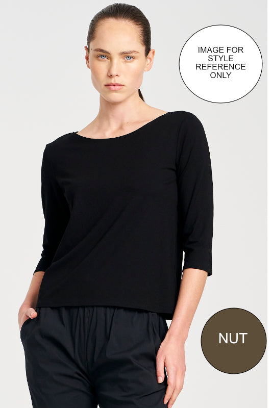 Mela Purdie Relaxed Boat Neck | Matte Jersey | Nut