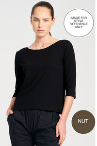 Mela Purdie Relaxed Boat Neck | Matte Jersey | Nut
