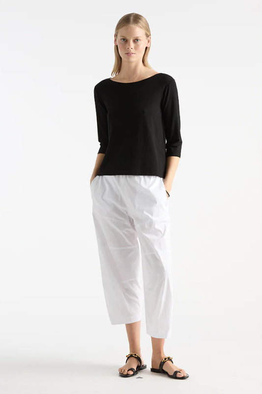 Mela Purdie Relaxed Boat Neck in Black Matte Jersey